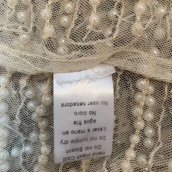 English rose Tank top, pearl and silver beads - Picture 5 of 5